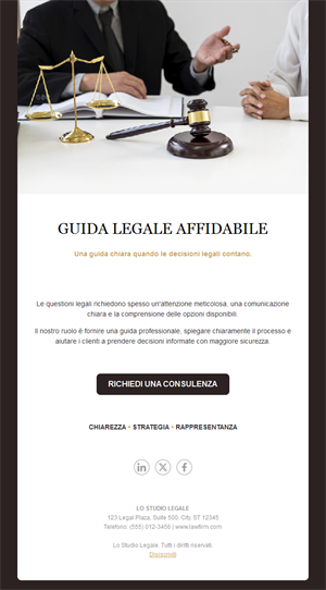 Email semplice di studio legale con martelletto