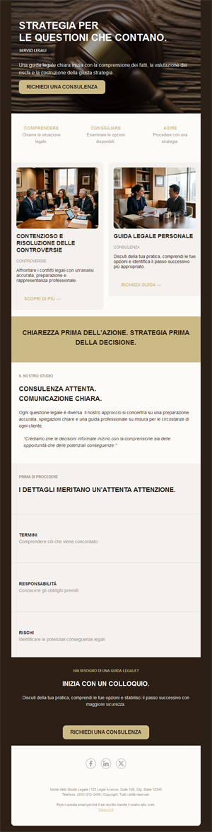 Newsletter di studio per contenziosi