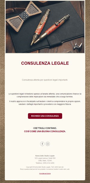 Email crema di consulenza legale