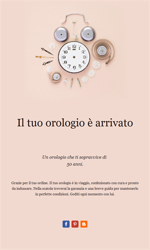 Email pastello di arrivo dell'orologio