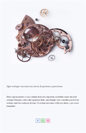 Email editoriale sui movimenti degli orologi