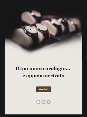 Email di consegna del nuovo orologio