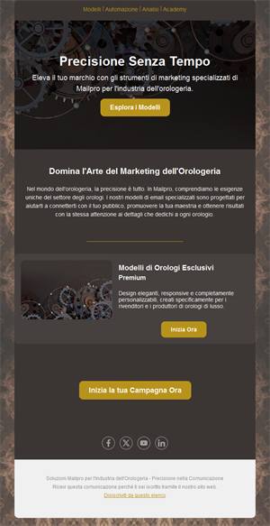Email marketing orologi scura e dorata