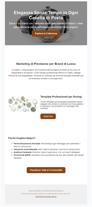 Email marketing per brand di orologi