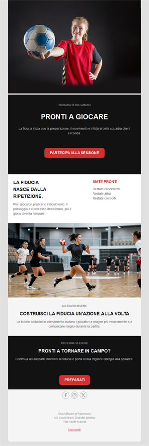 Handball Game Emails
