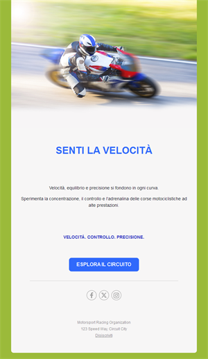 Email giornata in pista in moto