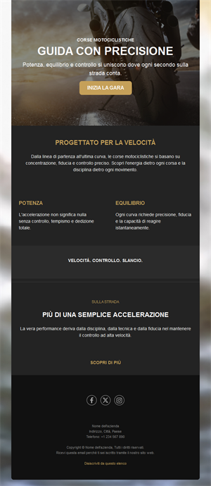 Newsletter di gare motociclistiche