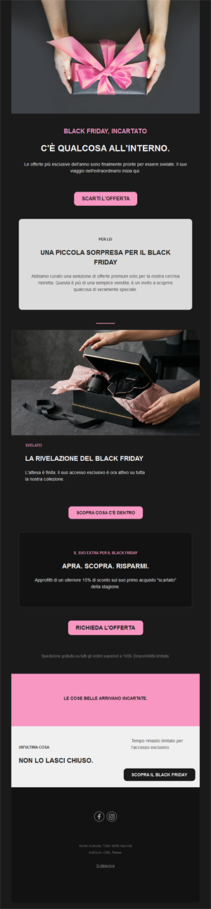 Email offerta sorpresa Black Friday