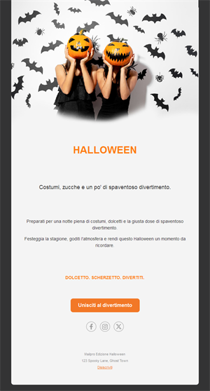 Email per festa in maschera di Halloween