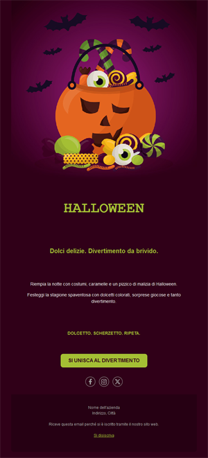 Email di Halloween dolcetto o scherzetto