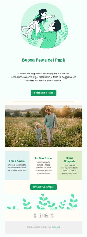 Email verde illustrata per la Festa del papà