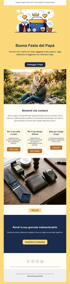 Guida ai regali gialla per la Festa del papà