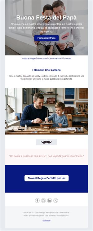 Email per trovare il regalo per la Festa del papà