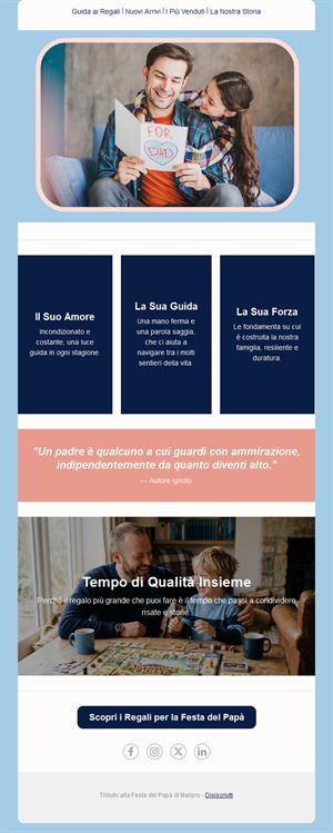 Email Festa del papà sul tempo insieme