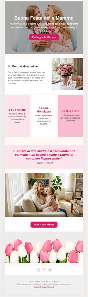 Email per la Festa della mamma con citazione