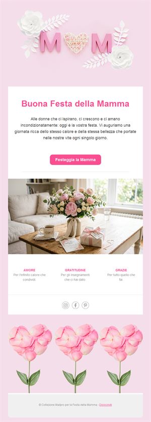 Email Festa della mamma con lettere MOM