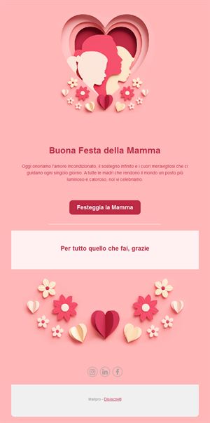 Email rosa per la Festa della mamma con cuore