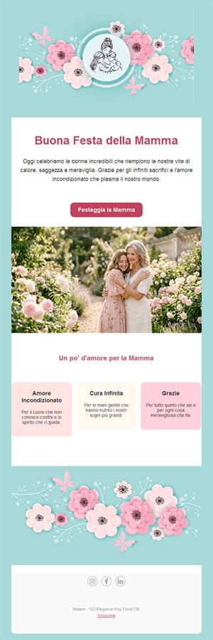 Email turchese per la Festa della mamma