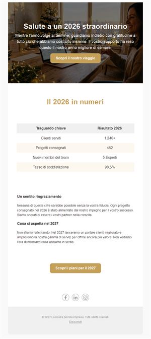 Modello di newsletter bilancio dell'anno 2026