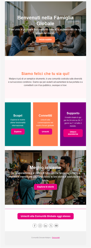 Welcome Email Updates