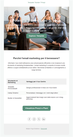Email marketing per studi di yoga