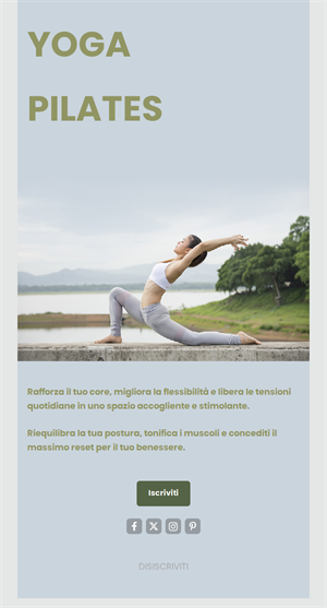 Email di yoga e pilates all'aperto