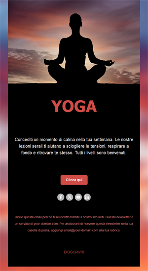 Email di studio yoga al tramonto