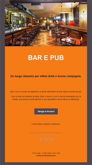 Invito via email in un pub classico