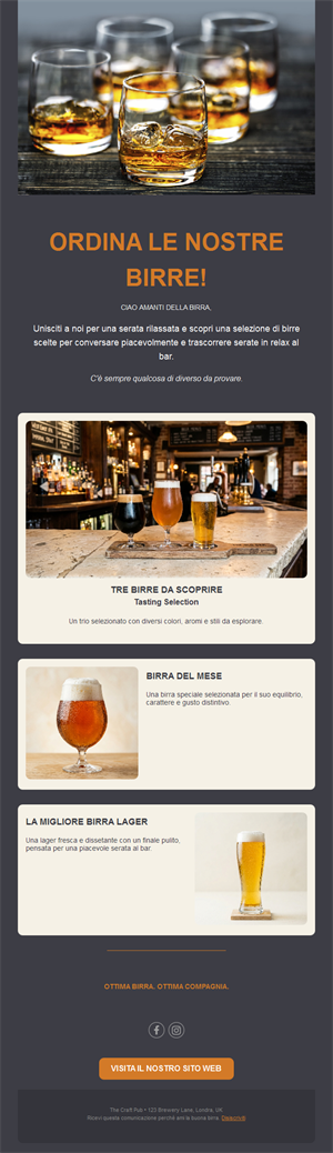 Email degustazione e birra del mese