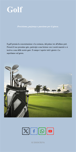 Email semplice di golf club