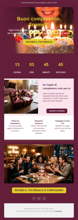 Simple Birthday Email Template
