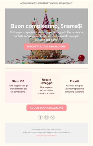 Loyalty Birthday Email Template