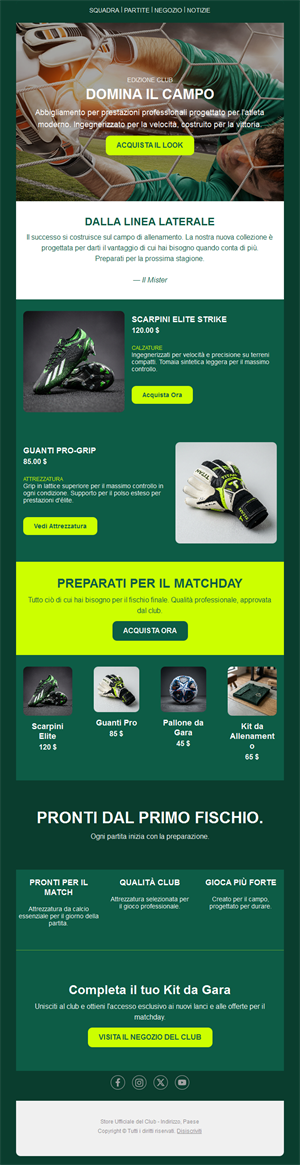 Soccer Club Email Updates