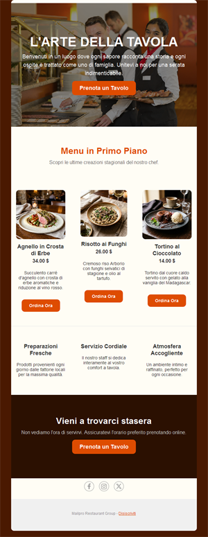 Restaurant Email Templates