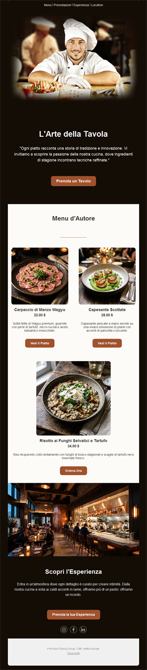 Dining Email Newsletter