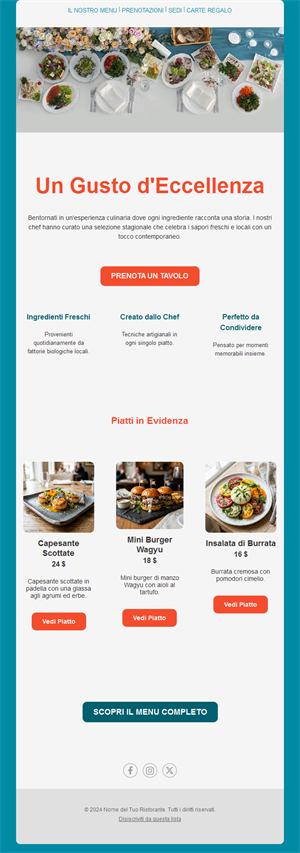 Restaurant Specials Emails