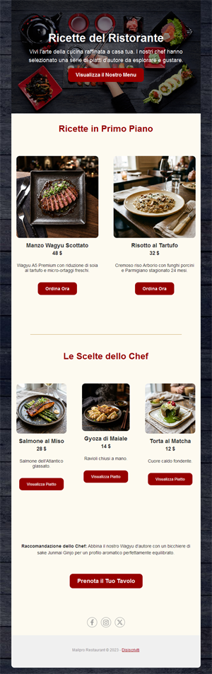 Restaurant Promotion Emails