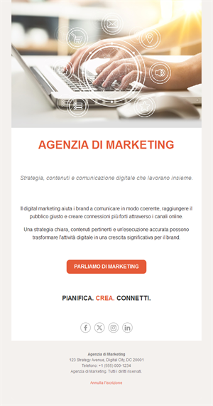 Email di agenzia di comunicazione digitale