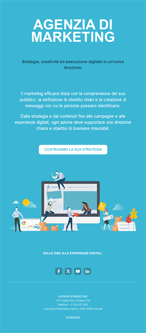 Email blu di agenzia di marketing