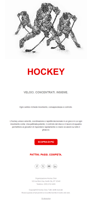 Email minimal di hockey su ghiaccio