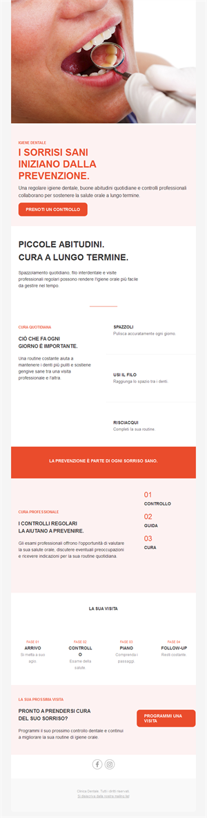 Email consigli di prevenzione dentale