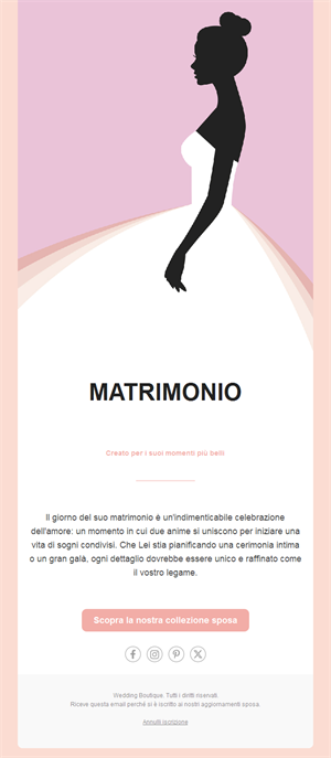 Email di atelier da sposa