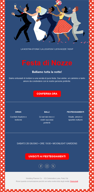 Invito alla festa di nozze con RSVP